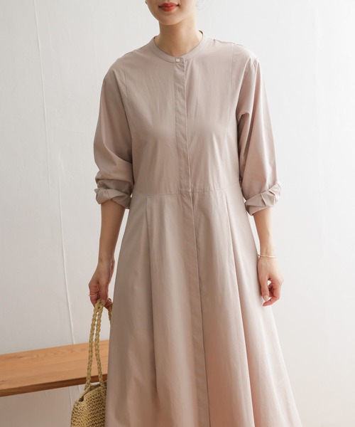 URBAN RESEARCH DOORS（アーバンリサーチドアーズ）の「コットンリヨセルフレアワンピース（ワンピース・レディース・ネイビー/グレー系その他/グリーン系その他/ピンクベージュ・ONE）」の13枚目の写真