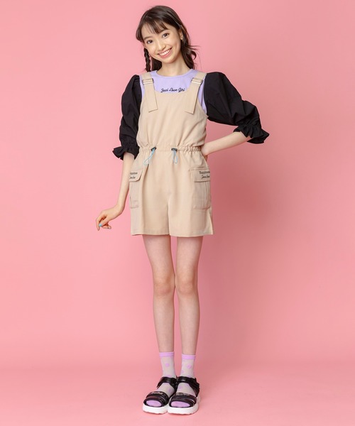 JENNI love（ジェニィラブ）の「カーゴポケットサロペ（サロペット/オーバーオール・キッズ・ブラック/ベージュ/カーキ・130cm/140cm/150cm/160cm）」の19枚目の写真