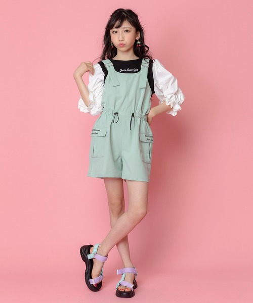 JENNI love（ジェニィラブ）の「カーゴポケットサロペ（サロペット/オーバーオール・キッズ・ブラック/ベージュ/カーキ・130cm/140cm/150cm/160cm）」の17枚目の写真