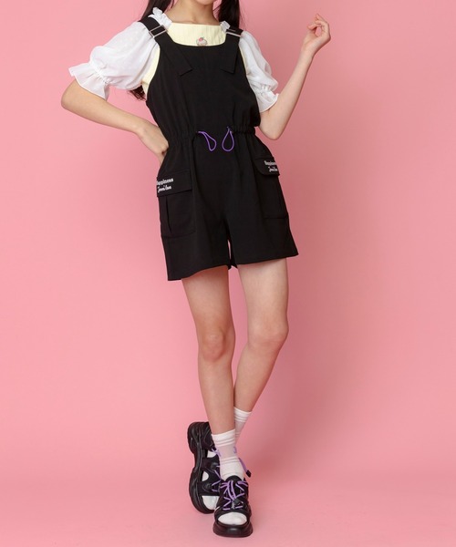 JENNI love（ジェニィラブ）の「カーゴポケットサロペ（サロペット/オーバーオール・キッズ・ブラック/ベージュ/カーキ・130cm/140cm/150cm/160cm）」の22枚目の写真