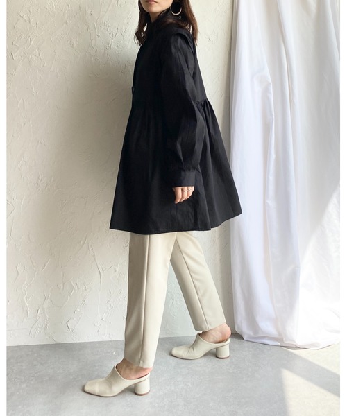 She's Closet（シーズクローゼット）の「バンドカラーフレアチュニックシャツ（シャツ/ブラウス・レディース・ホワイト/ライトブルー/ブラック/ボルドー/ベージュ/ネイビー・FREE）」の19枚目の写真