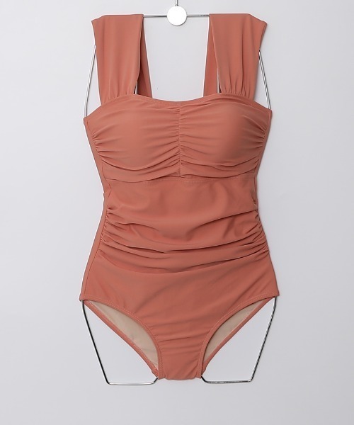 by muni:r（バイ ムニール）の「[体型カバー] ラブリーシャーリングモノキニ（水着・レディース・ブラック/ピンク・FREE）」の18枚目の写真