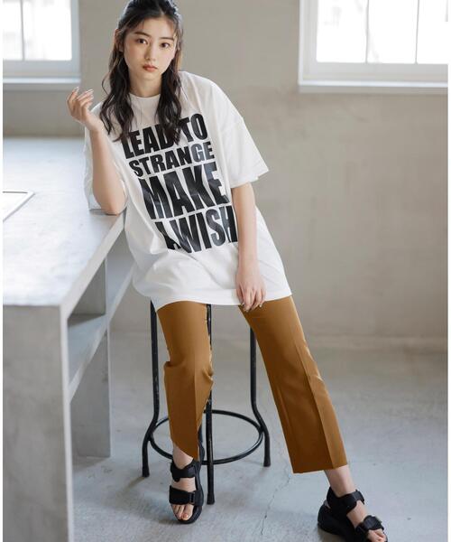 INGNI(イング)の「4段ロゴチュニックTシャツ(Tシャツ/カットソー・レディース・グリーン/ホワイト×ブラック/スミクロ・M)」の8枚目の写真