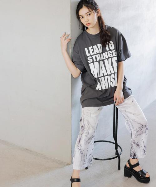 INGNI(イング)の「4段ロゴチュニックTシャツ(Tシャツ/カットソー・レディース・グリーン/ホワイト×ブラック/スミクロ・M)」の9枚目の写真