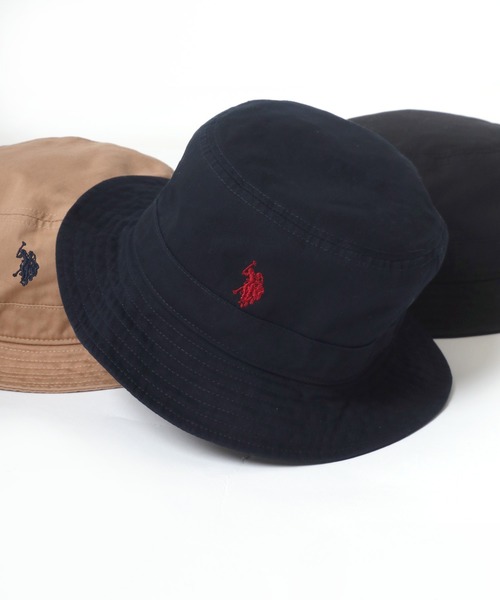 U.S. POLO ASSN.（ユーエスポロアッスン）の「U.S. POLO ASSN./ユーエスポロアッスン ツイル ロゴ ワンポイント刺繍 バケットハット/レディース メンズ（ハット・メンズ・ブラック/ベージュ/ネイビー・FREE）」の3枚目の写真