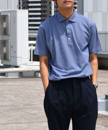 【SHIPS any 別注】gim×DR.C医薬 ハイドロ銀チタン 加工 スキッパー ポロシャツ◇