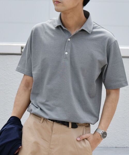 gim（ジム）の「【SHIPS any 別注】gim×DR.C医薬　ハイドロ銀チタン 加工 スキッパー ポロシャツ◇（ポロシャツ・メンズ・ブラック/オフホワイト/ブルー/コバルトブルー・SMALL/MEDIUM/LARGE/X-LARGE）」の8枚目の写真