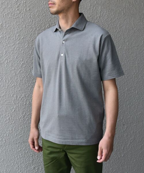 gim（ジム）の「【SHIPS any 別注】gim×DR.C医薬　ハイドロ銀チタン 加工 スキッパー ポロシャツ◇（ポロシャツ・メンズ・ブラック/オフホワイト/ブルー/コバルトブルー・SMALL/MEDIUM/LARGE/X-LARGE）」の11枚目の写真