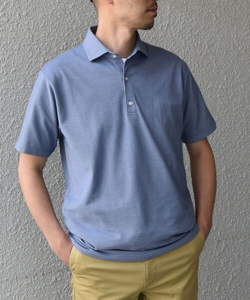 gim（ジム）の「【SHIPS any 別注】gim×DR.C医薬　ハイドロ銀チタン 加工 スキッパー ポロシャツ◇（ポロシャツ・メンズ・ブラック/オフホワイト/ブルー/コバルトブルー・SMALL/MEDIUM/LARGE/X-LARGE）」の14枚目の写真