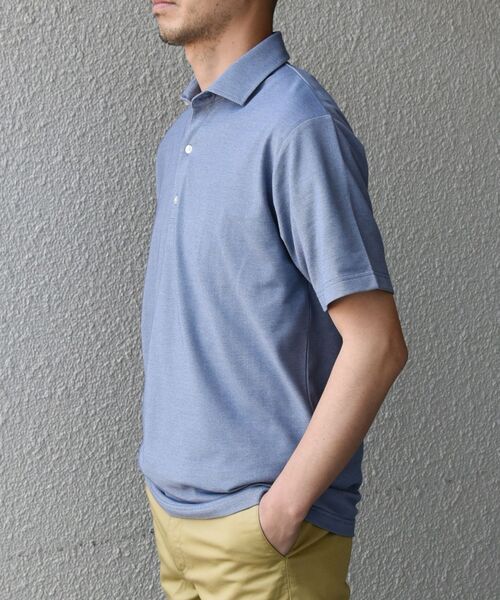 gim（ジム）の「【SHIPS any 別注】gim×DR.C医薬　ハイドロ銀チタン 加工 スキッパー ポロシャツ◇（ポロシャツ・メンズ・ブラック/オフホワイト/ブルー/コバルトブルー・SMALL/MEDIUM/LARGE/X-LARGE）」の7枚目の写真