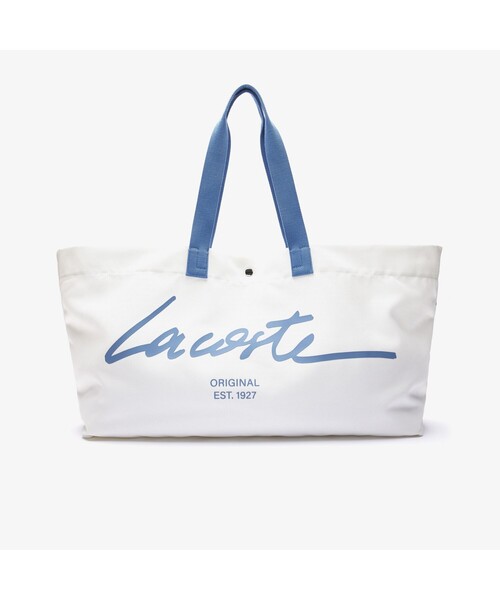 LACOSTE（ラコステ）の「ビーチ パック ビッグプリントビーチバッグ（トートバッグ・レディース・ホワイト/ピンクベージュ・FREE）」の2枚目の写真