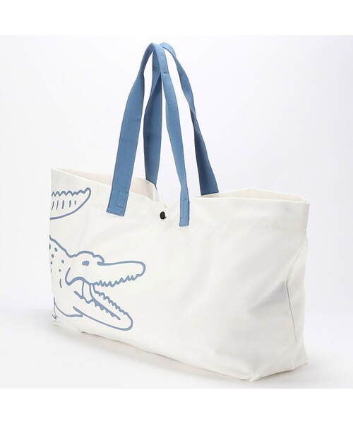 LACOSTE（ラコステ）の「ビーチ パック ビッグプリントビーチバッグ（トートバッグ・レディース・ホワイト/ピンクベージュ・FREE）」の3枚目の写真