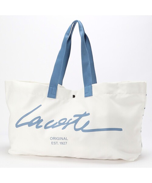 LACOSTE（ラコステ）の「ビーチ パック ビッグプリントビーチバッグ（トートバッグ・レディース・ホワイト/ピンクベージュ・FREE）」の13枚目の写真