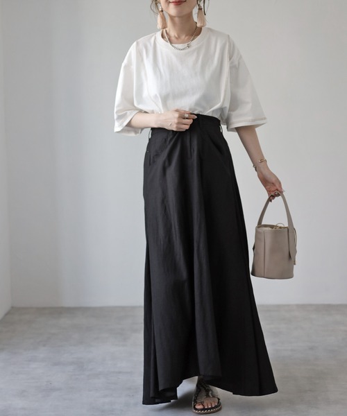 4youstory（フォーユーストーリー）の「リンキングデザインTシャツ（Tシャツ/カットソー・レディース・アイボリー/ブラック/グリーン/サンドベージュ/モカ・MEDIUM）」の9枚目の写真