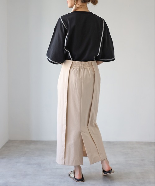 4youstory（フォーユーストーリー）の「リンキングデザインTシャツ（Tシャツ/カットソー・レディース・アイボリー/ブラック/グリーン/サンドベージュ/モカ・MEDIUM）」の14枚目の写真