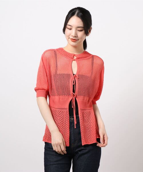 cepo(セポ)の「2WAYパフスリーブニット(カーディガン/ボレロ・レディース・ピンク/オフホワイト/ベージュ/ブラック・M)」の7枚目の写真