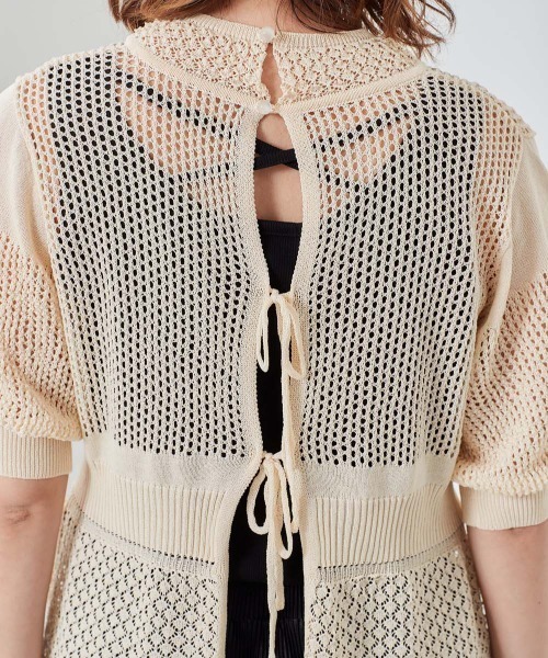 cepo(セポ)の「2WAYパフスリーブニット(カーディガン/ボレロ・レディース・ピンク/オフホワイト/ベージュ/ブラック・M)」の13枚目の写真