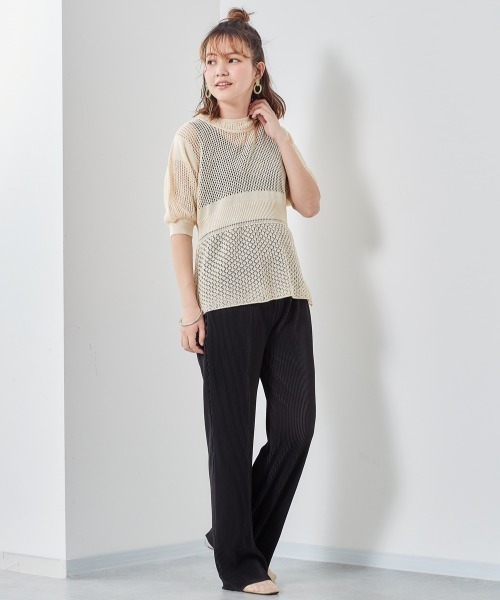 cepo(セポ)の「2WAYパフスリーブニット(カーディガン/ボレロ・レディース・ピンク/オフホワイト/ベージュ/ブラック・M)」の14枚目の写真