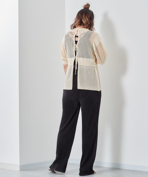 cepo(セポ)の「2WAYパフスリーブニット(カーディガン/ボレロ・レディース・ピンク/オフホワイト/ベージュ/ブラック・M)」の15枚目の写真