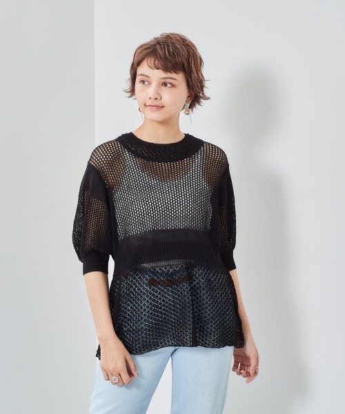 cepo(セポ)の「2WAYパフスリーブニット(カーディガン/ボレロ・レディース・ピンク/オフホワイト/ベージュ/ブラック・M)」の16枚目の写真