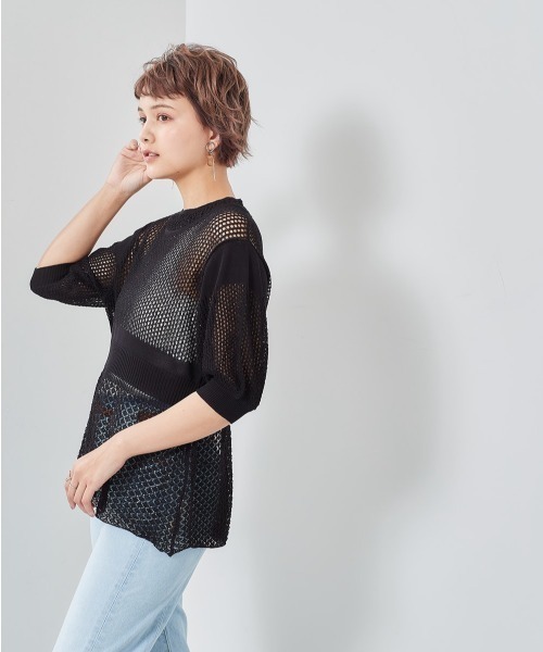 cepo(セポ)の「2WAYパフスリーブニット(カーディガン/ボレロ・レディース・ピンク/オフホワイト/ベージュ/ブラック・M)」の17枚目の写真