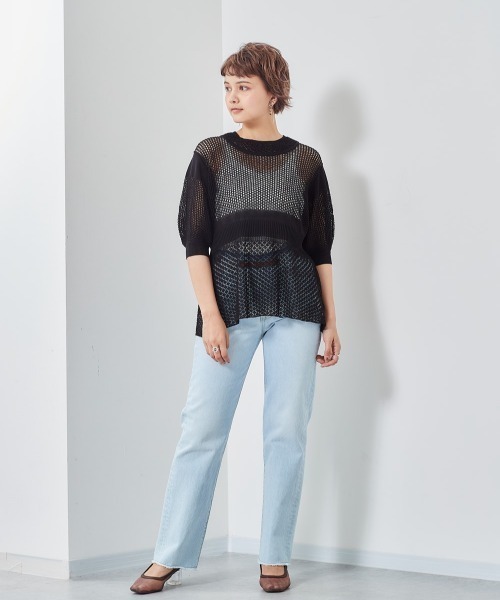 cepo(セポ)の「2WAYパフスリーブニット(カーディガン/ボレロ・レディース・ピンク/オフホワイト/ベージュ/ブラック・M)」の18枚目の写真