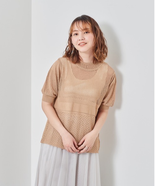 cepo(セポ)の「2WAYパフスリーブニット(カーディガン/ボレロ・レディース・ピンク/オフホワイト/ベージュ/ブラック・M)」の19枚目の写真