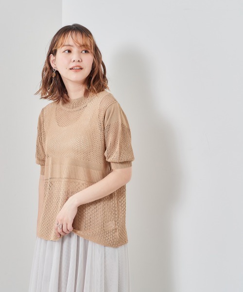 cepo(セポ)の「2WAYパフスリーブニット(カーディガン/ボレロ・レディース・ピンク/オフホワイト/ベージュ/ブラック・M)」の20枚目の写真