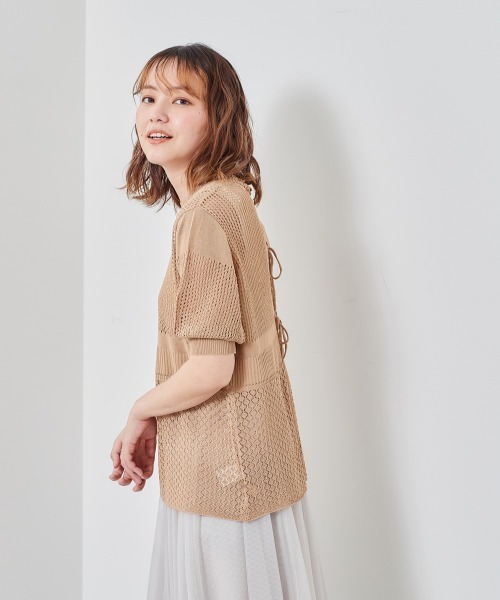 cepo(セポ)の「2WAYパフスリーブニット(カーディガン/ボレロ・レディース・ピンク/オフホワイト/ベージュ/ブラック・M)」の21枚目の写真