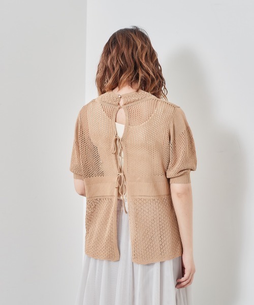 cepo(セポ)の「2WAYパフスリーブニット(カーディガン/ボレロ・レディース・ピンク/オフホワイト/ベージュ/ブラック・M)」の22枚目の写真