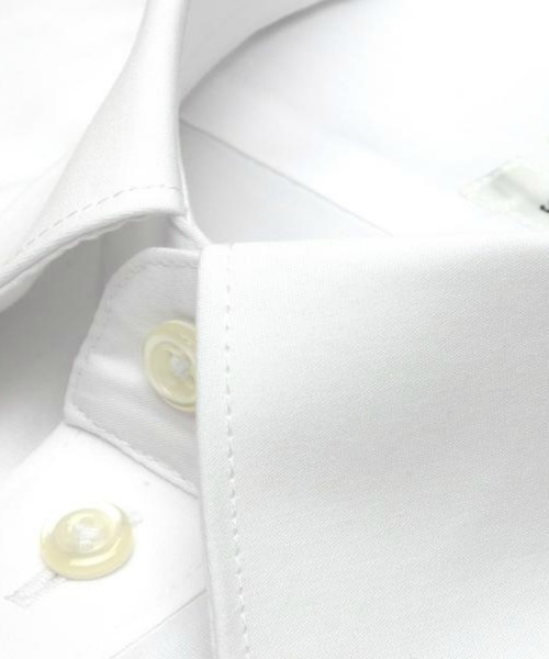 TOKYO SHIRTS（トウキョウシャツ）の「形態安定ノーアイロン レギュラーカラー 白無地ベーシック 長袖ビジネスワイシャツ（ビジネスシャツ・メンズ・ホワイト・S-裄丈80cm/S-裄丈84cm/M-裄丈80cm/M-裄丈84cm/L-裄丈82cm/L-裄丈86cm/LL-裄丈86cm）」の2枚目の写真