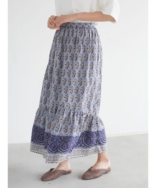 CRAFT STANDARD BOUTIQUE(クラフトスタンダードブティック)の「インドコットン マーメード切り替えスカート *◇(スカート・レディース・ベージュ/グレー・FREE)」の18枚目の写真