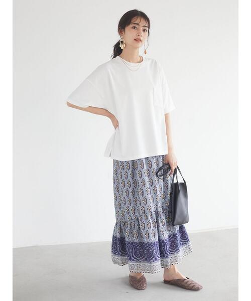 CRAFT STANDARD BOUTIQUE(クラフトスタンダードブティック)の「インドコットン マーメード切り替えスカート *◇(スカート・レディース・ベージュ/グレー・FREE)」の20枚目の写真