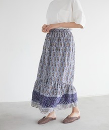 CRAFT STANDARD BOUTIQUE | インドコットン マーメード切り替えスカート　＊◇(スカート)
