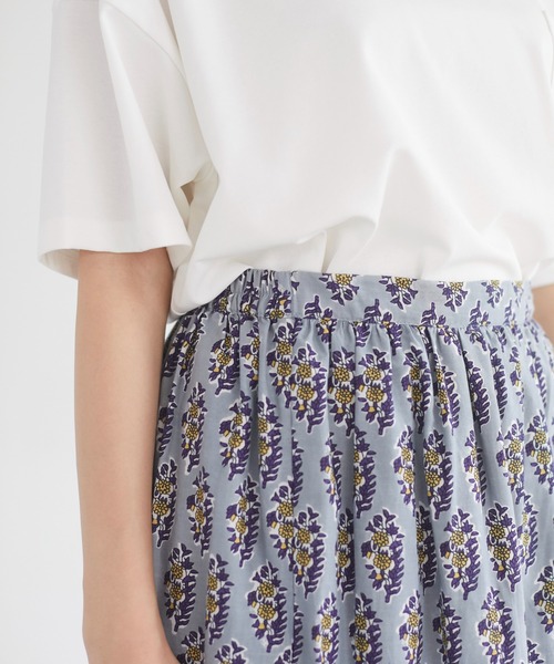 CRAFT STANDARD BOUTIQUE(クラフトスタンダードブティック)の「インドコットン マーメード切り替えスカート *◇(スカート・レディース・ベージュ/グレー・FREE)」の5枚目の写真