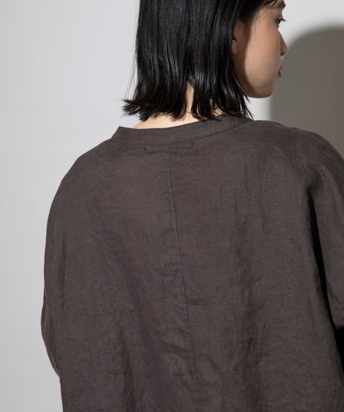 Munich(ミューニック)の「Munich(ミューニック)フレンチリネンキャンバス シャツアウター /MN212T01(シャツ/ブラウス・レディース・ホワイト/ブラック/ダークグレー・FREE)」の10枚目の写真