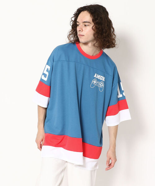 amok(アモク)の「【別注】amok /アモク/ホッケーメッシュTシャツ(Tシャツ/カットソー・メンズ・ホワイト/ブラック/オレンジ/ブルー・FREE)」の5枚目の写真