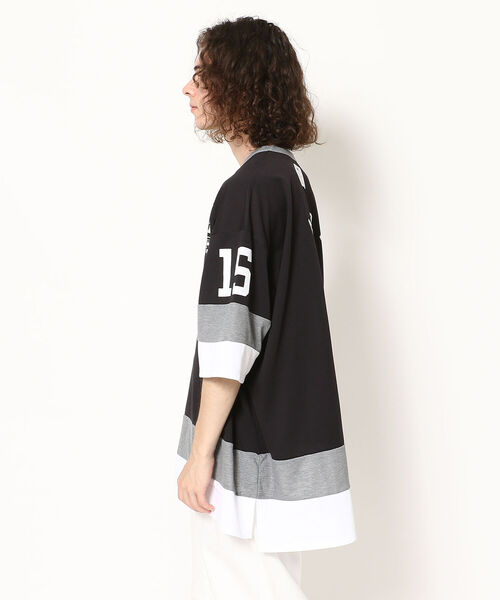 amok(アモク)の「【別注】amok /アモク/ホッケーメッシュTシャツ(Tシャツ/カットソー・メンズ・ホワイト/ブラック/オレンジ/ブルー・FREE)」の6枚目の写真