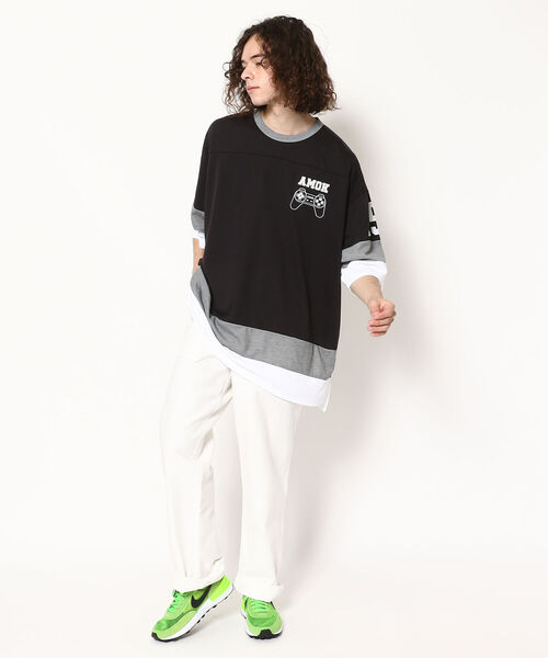 amok(アモク)の「【別注】amok /アモク/ホッケーメッシュTシャツ(Tシャツ/カットソー・メンズ・ホワイト/ブラック/オレンジ/ブルー・FREE)」の18枚目の写真