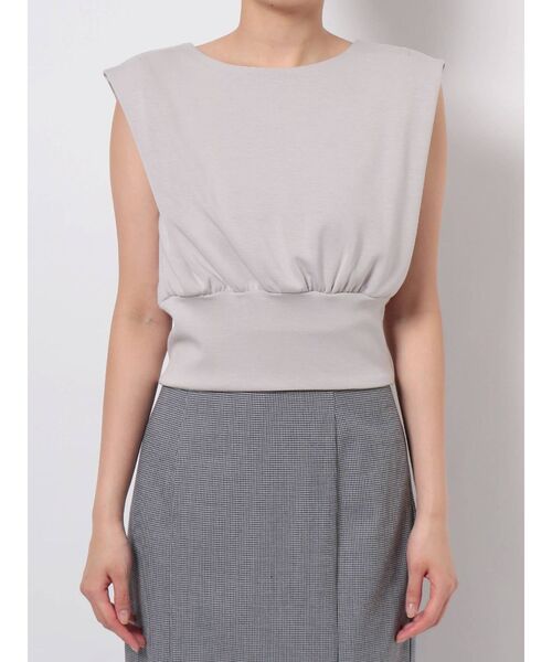 dazzlin（ダズリン）の「ダンボールカットコンパクトトップス（Tシャツ/カットソー・レディース・ブラウン/グレー/オフホワイト・FREE）」の6枚目の写真