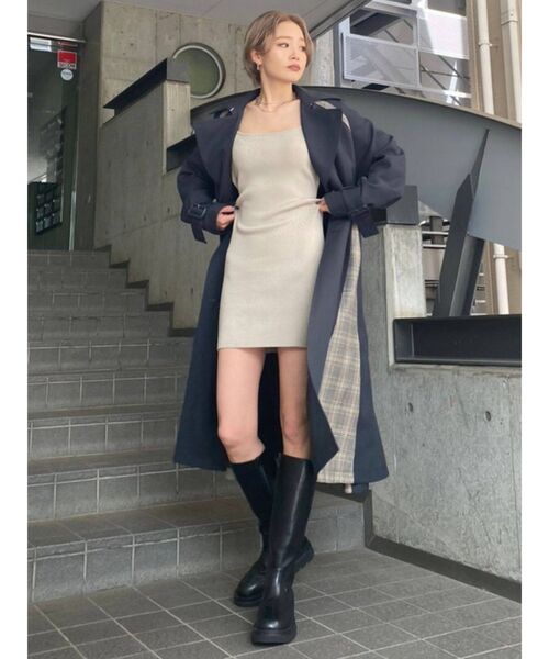 EMODA（エモダ）の「ドッキングフレアトレンチコート（トレンチコート・レディース・ネイビー/ベージュ/カーキ・FREE）」の15枚目の写真