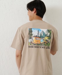 【OUTDOOR PRODUCTS】USAコットン ヘビーウェイトグラフィックバックプリントTシャツ/ワンポイントブランドロゴ