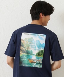 【OUTDOOR PRODUCTS】USAコットン ヘビーウェイトグラフィックバックプリントTシャツ/ワンポイントブランドロゴ