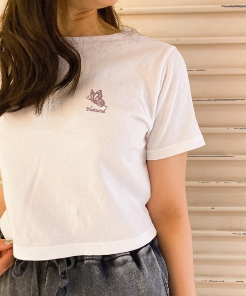one way（ワンウェイ）の「【oneway Jeans】バタフライTシャツ（Tシャツ/カットソー・レディース・ホワイト/ブラック/ダークグリーン/パープル/ダークパープル/ホワイト系その他/ライトブルー・FREE）」の3枚目の写真