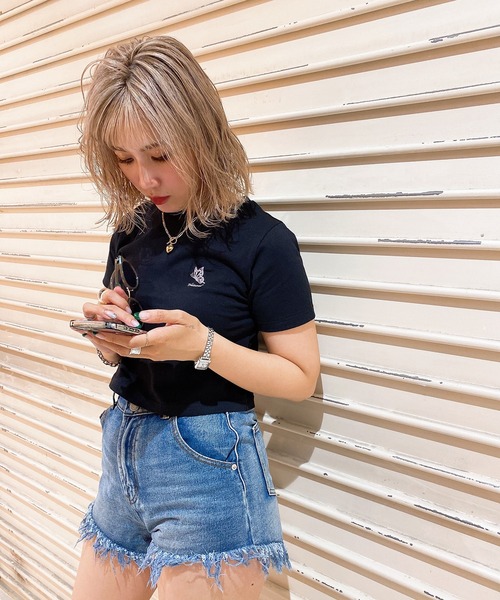 one way（ワンウェイ）の「【oneway Jeans】バタフライTシャツ（Tシャツ/カットソー・レディース・ホワイト/ブラック/ダークグリーン/パープル/ダークパープル/ホワイト系その他/ライトブルー・FREE）」の7枚目の写真