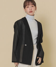 Ray BEAMS | Ray BEAMS / オーガンジー 2ボタン ダブルジャケット(テーラードジャケット)