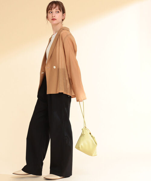 Ray BEAMS（レイビームス）の「Ray BEAMS / オーガンジー 2ボタン ダブルジャケット（テーラードジャケット・レディース・ブラック/ブラウン系その他・1/0）」の19枚目の写真