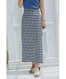 リネンギンガムチェックスカート