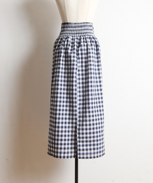 &. NOSTALGIA（アンドドットノスタルジア）の「リネンギンガムチェックスカート（スカート・レディース・ブラック/ネイビー・FREE）」の12枚目の写真