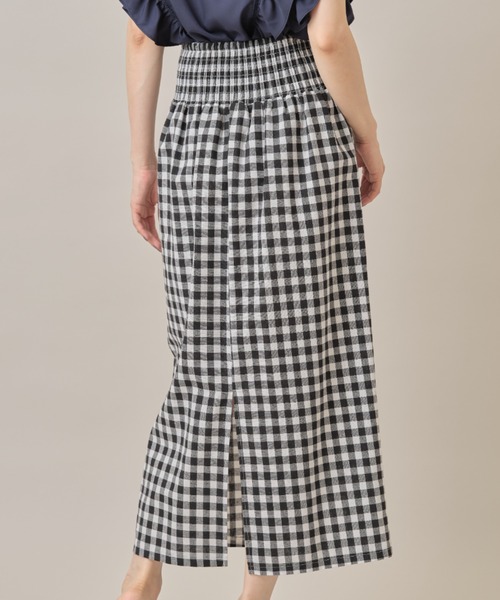 &. NOSTALGIA（アンドドットノスタルジア）の「リネンギンガムチェックスカート（スカート・レディース・ブラック/ネイビー・FREE）」の9枚目の写真